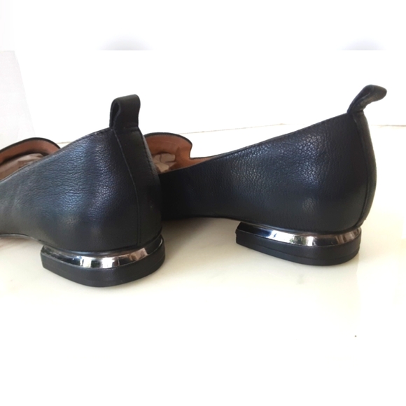 FRANCO SARTO Susie Soft Grain Leather Silver Accent Heel Pointed Toe Flats Sz 9M - Picture 7 of 10